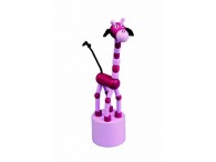 Malá mačkací figurka žirafa růžová