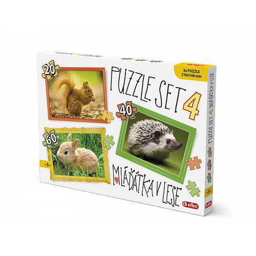 Puzzle SET 4 MLÁĎÁTKA V LESE