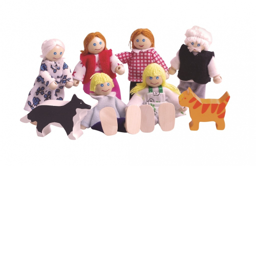 Bigjigs Toys Set rodinky do domečku 8ks