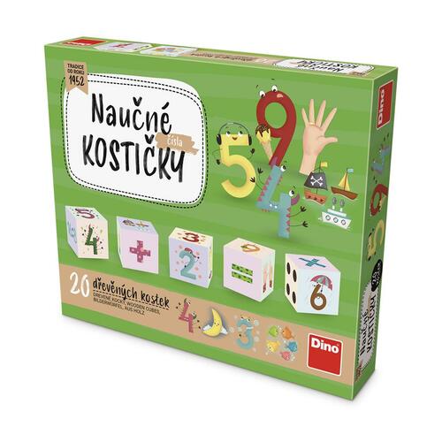 Dino Naučné kostičky Čísla - dřevěné kostky – 20 kostek