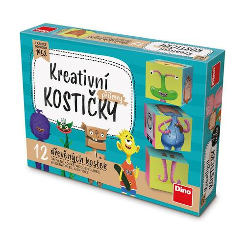 Kreativní kostičky Příšerky – dřevěné kostky – 12 kostek