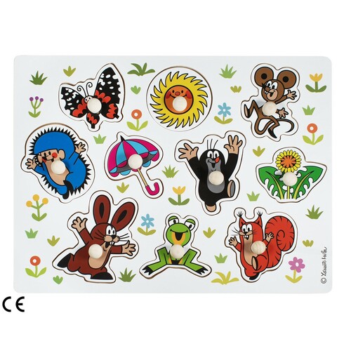 DETOA Dřevěné vkládací puzzle Krtek velké
